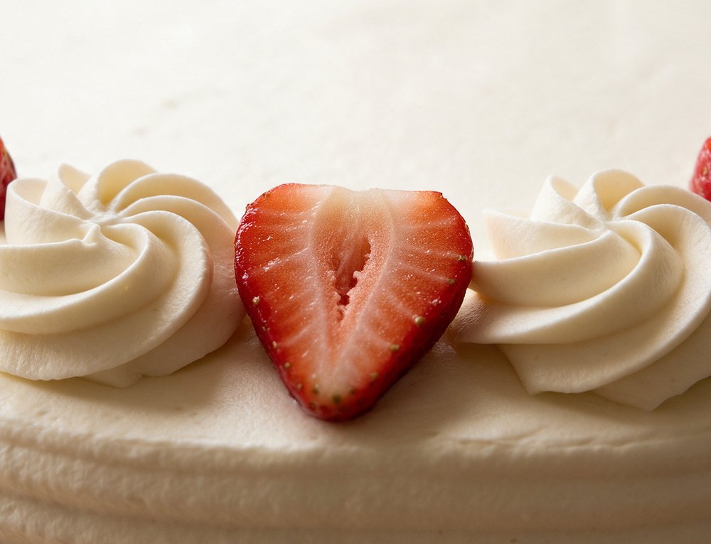 Torta doce com chantilly e morangos